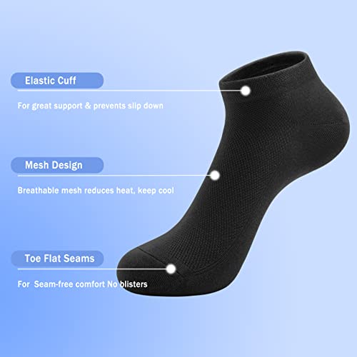 Image of SERISIMPLE Ultra-Thin Comfort Viscose Bamboo Mesh Ankle Socks for Women -Breathable Lightweight Low-Cut Socks 5 Pairs