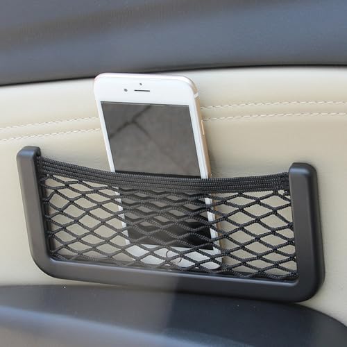 Kofferraum Netztasche Auto, 6 Stück Selbstklebend Elastisch Ablagenetz Auto Kofferraum Aufbewahrungsnetz Tasche für Mobiltelefone Führerschein Kleinteile(20x8cm und15x8cm)