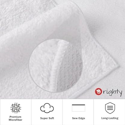 Orighty 6 Pack weiße Handtücher 16x28 Zoll schnell trocknende, saugfähige Mikrofaser Handtücher,leichte und ultradünne Handtücher - Mehrzweckhandtücher für Fitnessstudios, Spas, Hotels und Badezimmer – Bild 3
