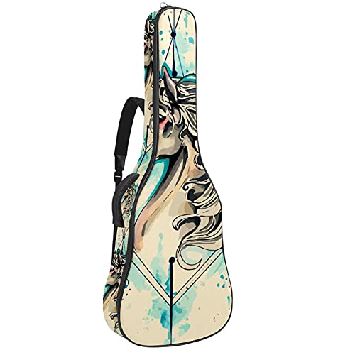Sac à dos guitare électrique antichoc avec rembourrage de sécurité épais beige