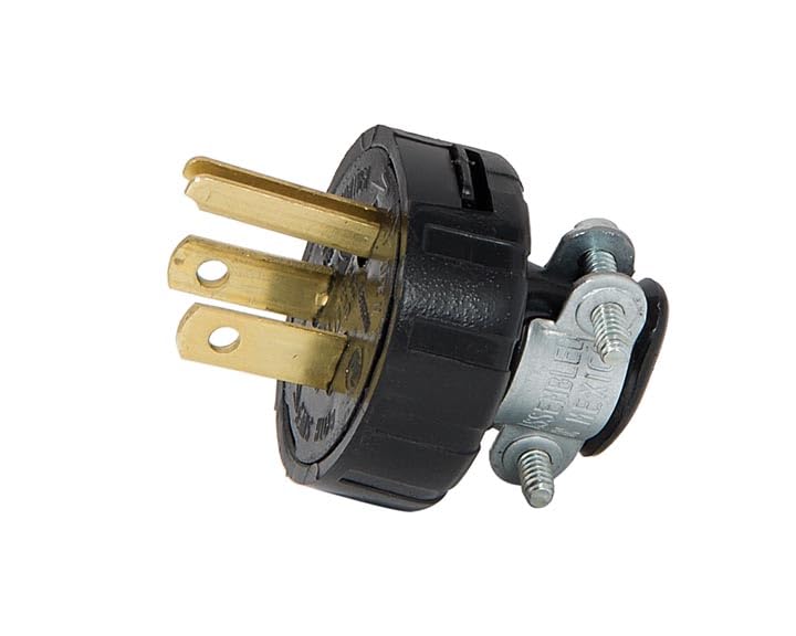B&P Lamp® Black 3 Wire Grounding Plug for SVT Wire