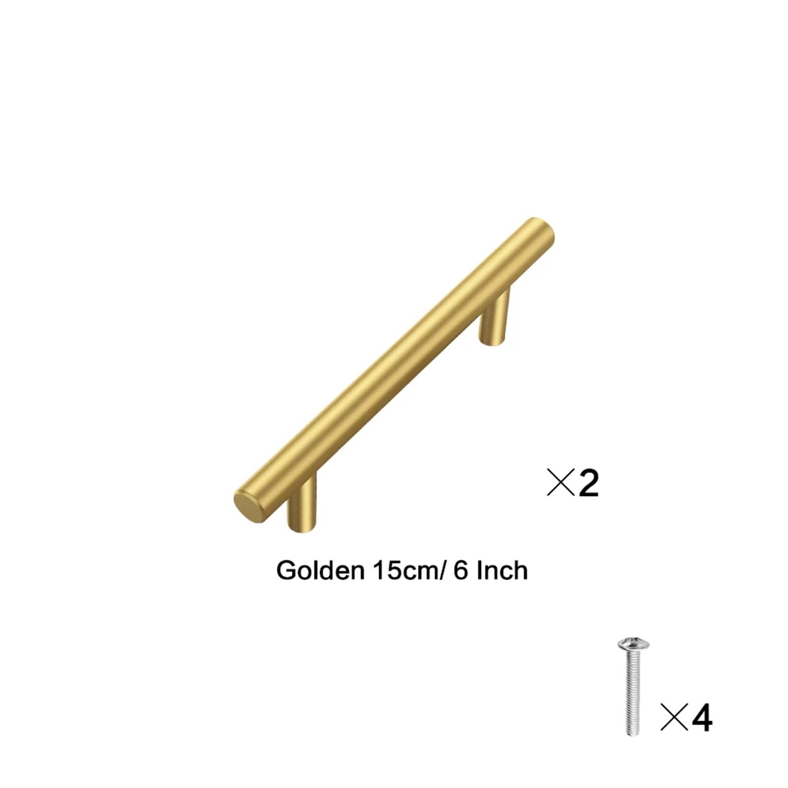 Edelstahl-Schrankgriffe 10/15/20 cm 4/6/7,8 Zoll Schrankschubladengriffe 2 Stück(Golden-15cm(2Pcs))