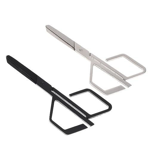 CALLARON Nose Hair Trimmer for Women Men 2 Pack Stainless Steel Scissors Eyebrow and Beard Trimmer In-grown Hair Remover Personal Grooming Tool