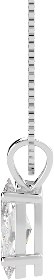 11 Carat Platinum IGI Certified LAB-GROWN Marquise Cut 4 Prong Diamond Pendant Necklace + 16" 14K Gold Chain Value Collection [E-F Color, VS1-VS2 Clarity]