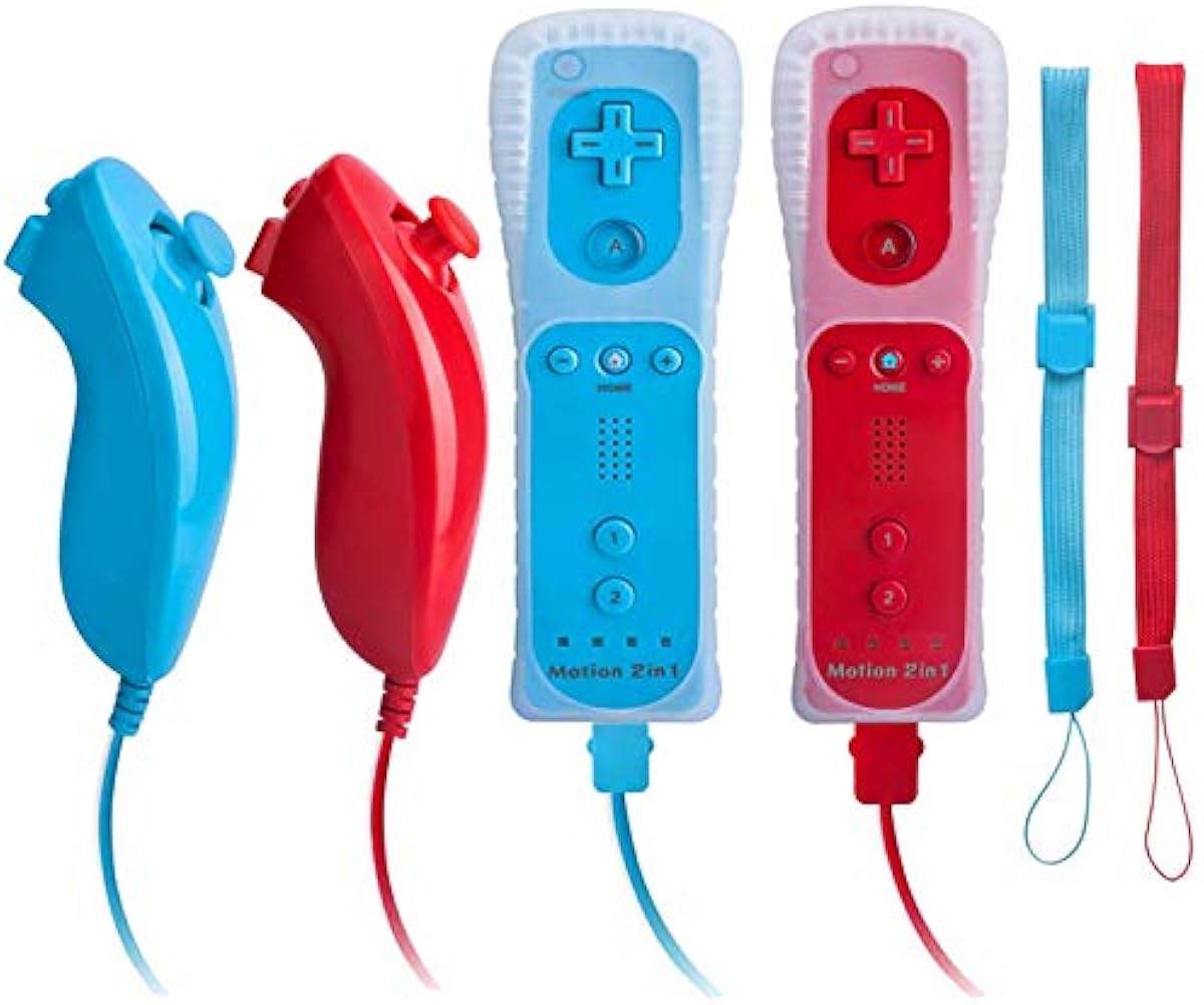 工場直売所 Wii コントローラー Kicy Wii リモコン モーションプラス ヌンチャック Nintendo Wii Wii U コンソール用 赤と青 ゲーム オンラインストアで販売 Www Littleshopp Com