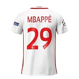 Retro Soccer Jersey Inspired Kylian M Monaco 2016 Vintage Football Shirt Before France Paris and Madrid for True Soccer Fans! (US, Alpha, Medium, Regular, Regular, White)
