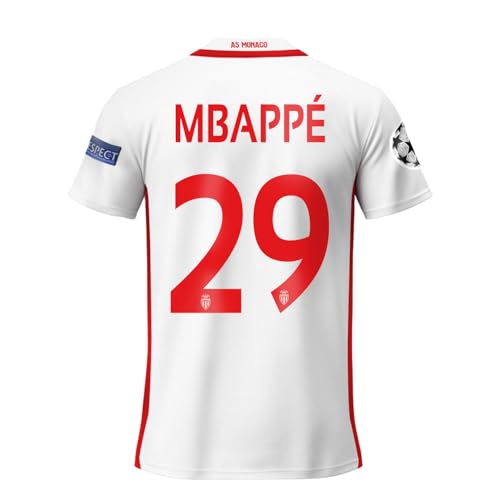 Retro Soccer Jersey Inspired Kylian M Monaco 2016 Vintage Football Shirt Before France Paris and Madrid for True Soccer Fans! (US, Alpha, Medium, Regular, Regular, White)