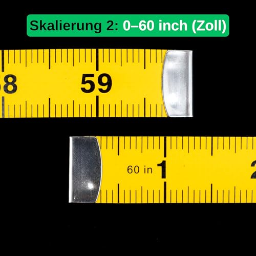 Schneidermaßband, 1 Stück, 2 in 1 Maßband mit CM und Zoll Skalierung, universal Massband mit 150 cm Gesamtlänge, Ausmessung von Kleidung, Körper-Fett, Rollmaßband, Messband, aus Glasfieber Kunststoff