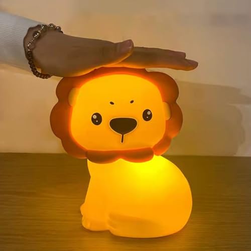 Lámpara de noche león de silicona para dormitorio miniatura 6