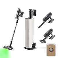 roborock H60 Hub Ultra Cordless Vacuum Cleaner w/Auto-Empty Dock,Top 210AW Suction,140°Ultra-Wide Dust Visibility LED Green Light,3 Clean Modes, Max 90Mins Running, Anti-Tangle Brush for Carpets Pets