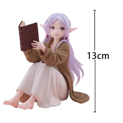 Image of LUNK Anime Frieren Action Figure,Frieren Manga Character Frieren Figurine Sitting Statue PVC Model Desktop Decoration Collectible Gifts,13cm /5.1in