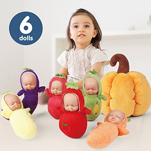 Set de 6 mini muñecas y bolsa de almacenamiento miniatura 6
