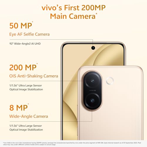 Image of vivo V60e 5G (Noble Gold, 8GB RAM, 256GB Storage) with No Cost EMI /Additional Exchange Offers