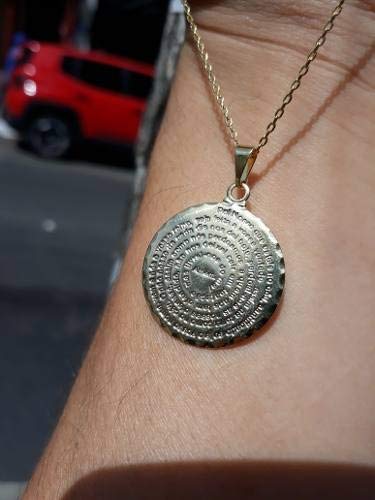 Colar Oração Pai Nosso Mandala Banhado à Ouro 18k