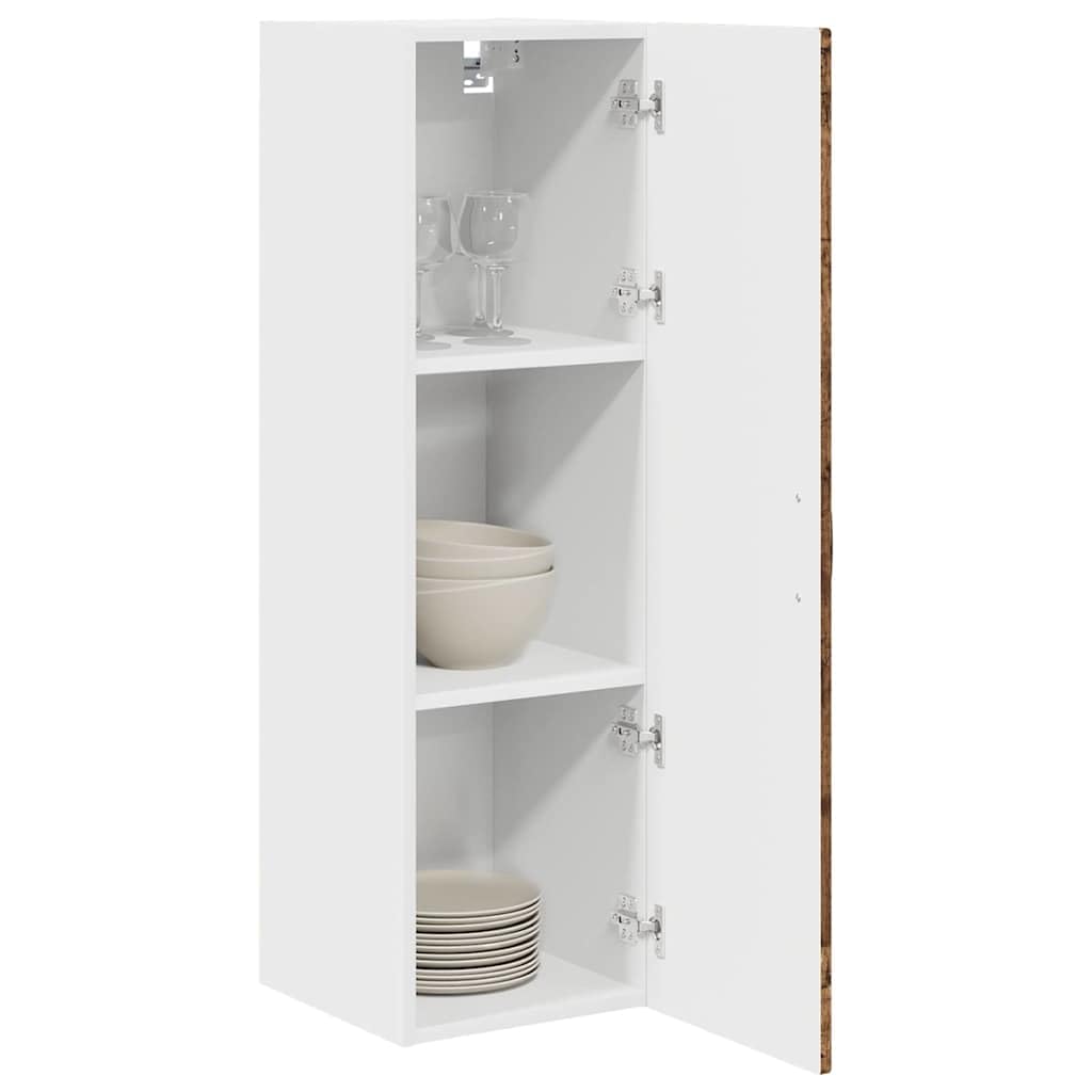 Wandschrank Porto aus Holzwerkstoff 30 x 31 x 100 cm mit 3 Regalen und Tür, moderner Küchenschrank für Stauraum und Aufbewahrung, ideal als Vorratsschrank und Organizer