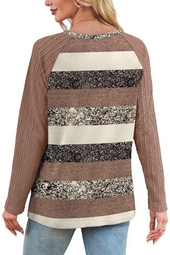 Image of OFEEFAN Long Sleeve Shirts for Womens Fall Fashion 2026 Crewneck Oversized Sweatshirt Tunic Tops to Wear with Leggings