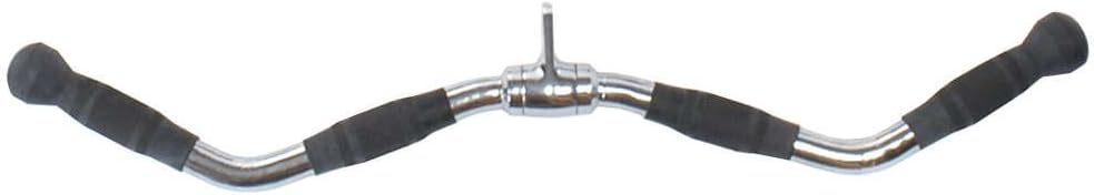 Power Systems Premium Revolving Curl Bar Accessory With 2 -Grip Options for Cable Machine Systems, Chrome (61970)