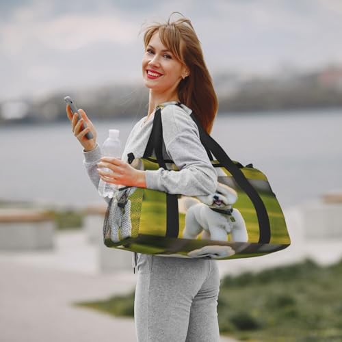 Sac de sport compact imprimé bichon frisé noir format cabine One Size