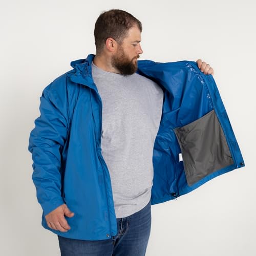 Mens Big Sizes 3XL-7XL Light Weight Hooded Wind Breaker Rain Jacket2