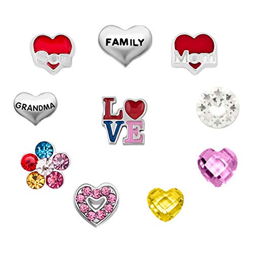 Corykeyes Love Mom Nana Family Floating Charms Set for Glass Living Memory Lockets (Style5)