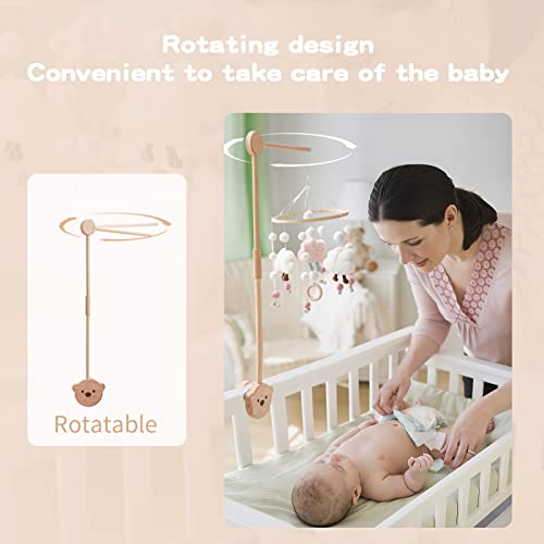 Baby Crib Mobile Arm - Wooden Baby Mobile Crib Holder For Mobile Hanging Baby Crib Attachment For Nursery Decor (Bear Crib Arm) #TOP3