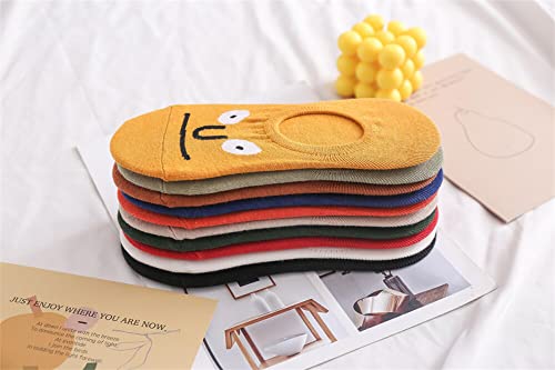 Meloday 10 Pack The Original Emoji Funny Emotion No Show Socks Soft Cotton - 10 Different Designs And Color Per Pack #TOP6