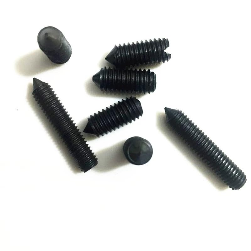 Tornillos de fijación ranurados de acero inoxidable SS304 negro con punta cónica M1,6 M2 M3 M4 M5 M6 (200,M5 x 0,8 x 6 mm)