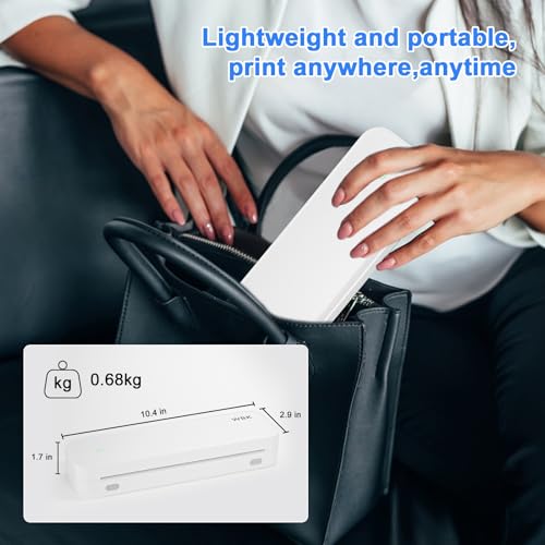 wbk® Impressoras portáteis sem fio para viagens, portátil, sem tinta, suporte para impressora pequen