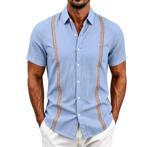 Chemise d'été à manches courtes pour homme coupe régulière
