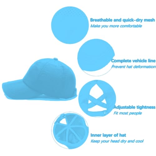 Image of Quick Dry Fit Baseball Cap - Water Repellent Sun Hat for Fishing, Running, Hiking, Golf, Surfing, Sailing, Boating