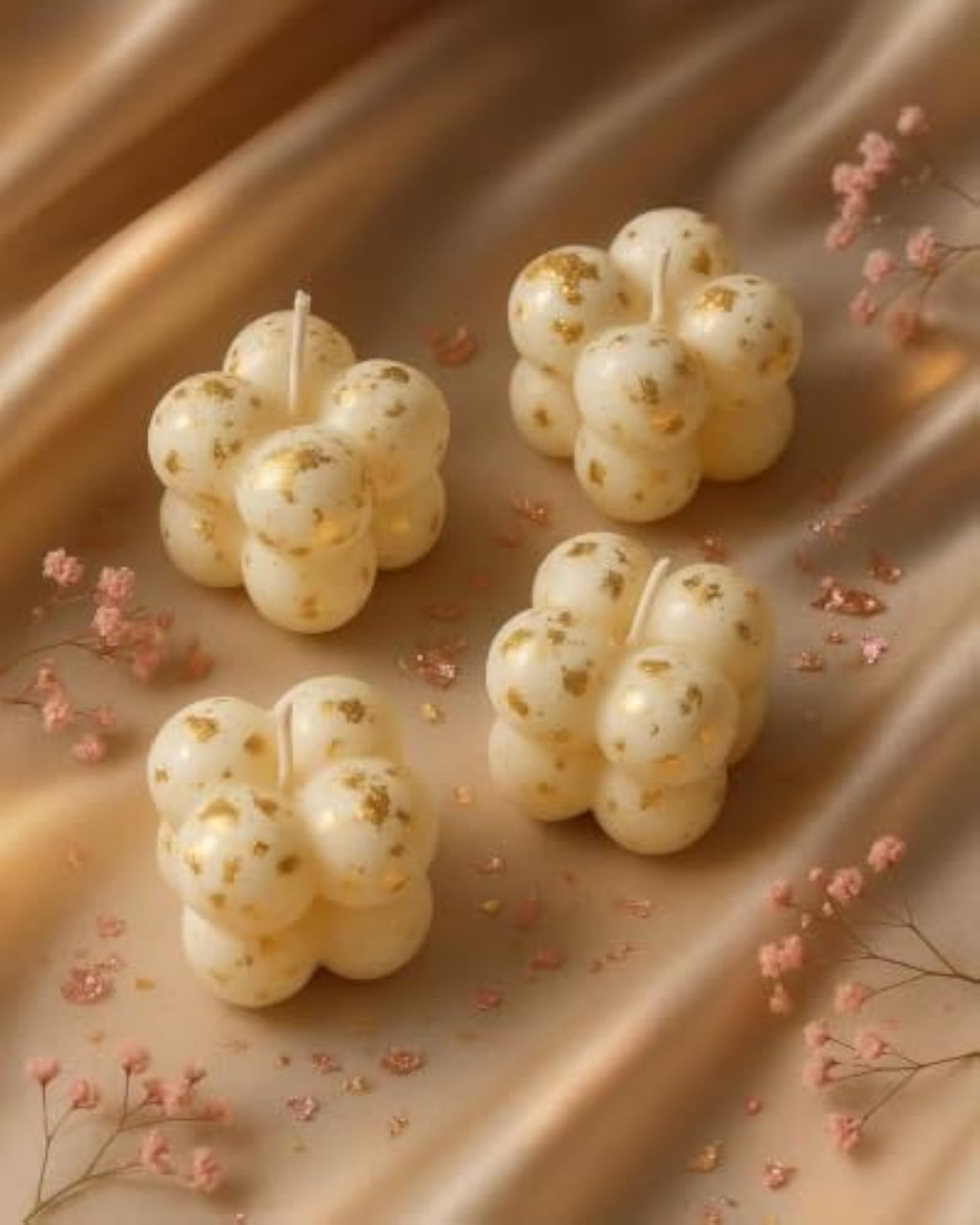Bubble Candle with Gold Foil Accents, Pack of 10