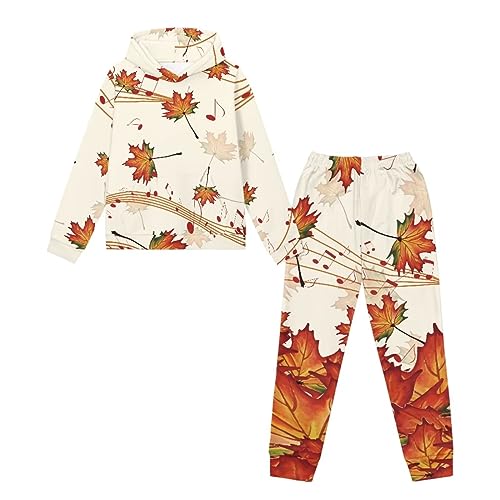 Belidome 2 Piece Sweatpants and Hoodie Set for Girls Kids Teens Boys Tracksuit for Running Cycling Hiking Party Wear