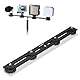 UTEBIT Dual Blitzhalterung 33cm/13 Zoll, Aluminium Blitzschiene mit 1/4 und 3/8 Schraube Kamera Flash Bracket mit Doppel Blitzschuh für DSLR Kamera, LED Licht, Mikrofon, Stativ Zubehör