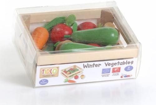 Tidlo Wooden Winter Vegetables - Play Food Set, 15 x 12 x 6 cm