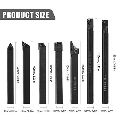 Barre d'alésage de 10mm avec 7 inserts carbure pour tour