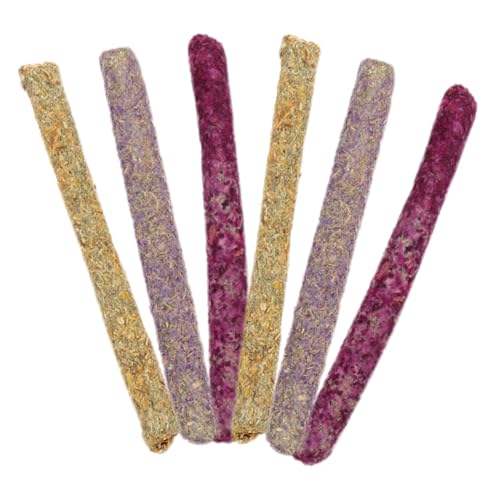 BESPORTBLE 6stücke Kaninchenleckerlis und Meerschweinchenspielzeug Natürliche Kausnacks für Kleintiere Zahnungssnacks für Meerschweinchen Chinchillaspielzeug Hamsterkauspielzeug