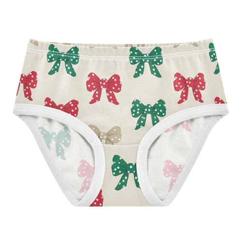 Wusikd Polka Dot Bows Red Green Girls' Underwear Cotton Girls Briefs Soft Toddler Underwear 2T