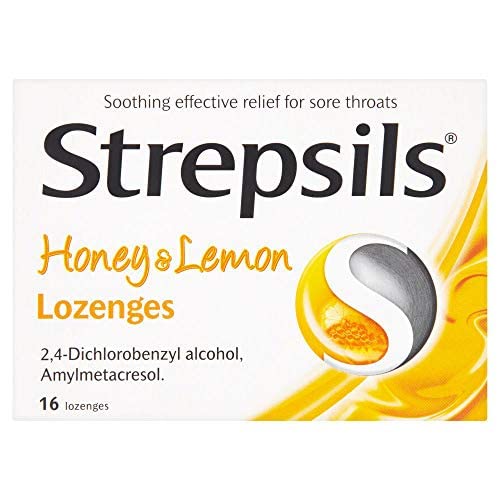 6 x 16 Strepsils Fast Acting Honey Lemon Lozenges Adults Children
