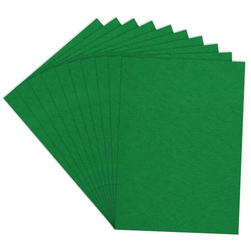 Image of Lakeer A4 Felt Sheets for Craft, Pack of 10, Dark Green, 1mm Thickness, 29.7 x 21 cm, Stiff Felt Fabric for DIY Sewing, Embroidery, Patchwork and School Projects