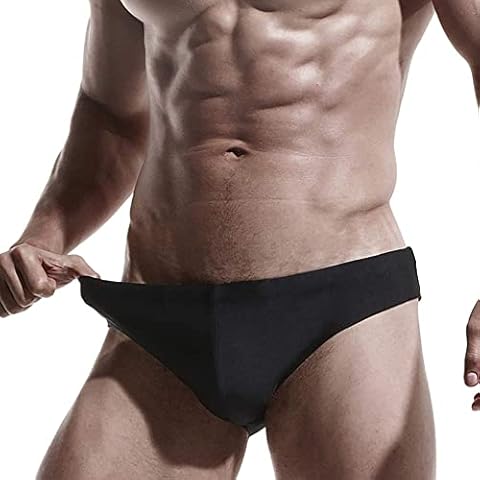 AIMPACT Mens Swim Briefs Quick Dry Bikini Swimsuit Surf Bathing Suit Vintage Sexy Swimwear for Men（Black XL Cover
