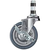 Hammer Pipe Insertion Swivel Rubber Wheels (Steel Wheels) 3.9 inches (100 mm) Diameter 0.8 inches (21 mm) with Stopper 4155EX-PR100