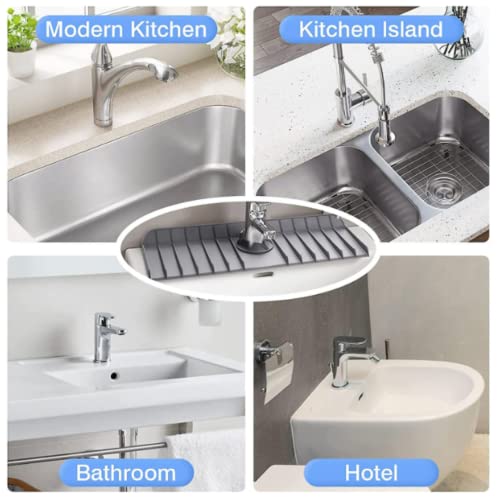 Kitchen Faucet Mat I Sink Splash Guard Mat For Kithcen And Bathroom I Kitchen Sink Water Splash Guard With Free Sink Strainer I Splash Guard For Sink 14,6 * 5,5 I #TOP4