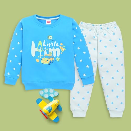 Image of LuvLap Baby Boys Full Sleeve Sweatshirt & Pyjama Set Pack of 1