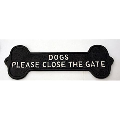 Ascalon Sign/Plaque ~ Metal/Cast Iron ~ DOGS, PLEASE CLOSE THE GATE Cover