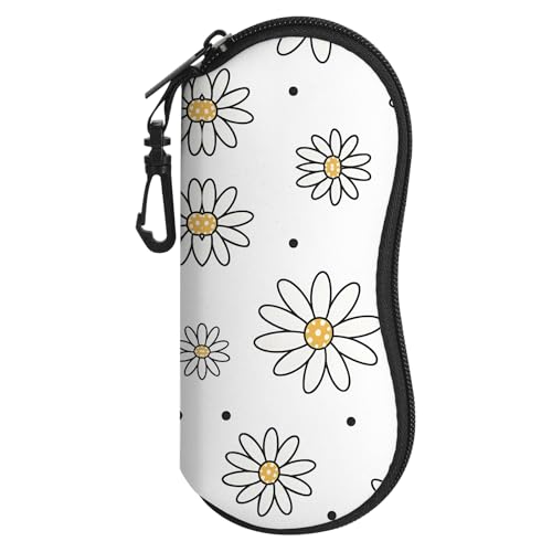 Image of Sunglasses Soft Case, Cute Ultra Light Portable Neoprene Zipper Eyeglass Glasses Case with Belt Clip for Men Women