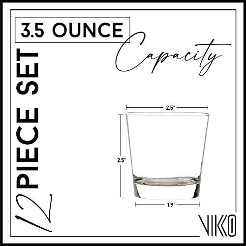 Vikko 3.5 Ounce Shot Glasses, Set Of 12 Small Liquor And Spirit Glasses, Durable Tequila Bar Glasses For Alcohol And Espresso Shots, 12 Piece Large Shooter Glass Set (Traditional) #TOP5