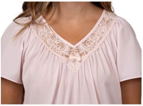 Shadowline Women's Nightgown Short Nylon Twilight Gown Sleepwear Dress - Image 2