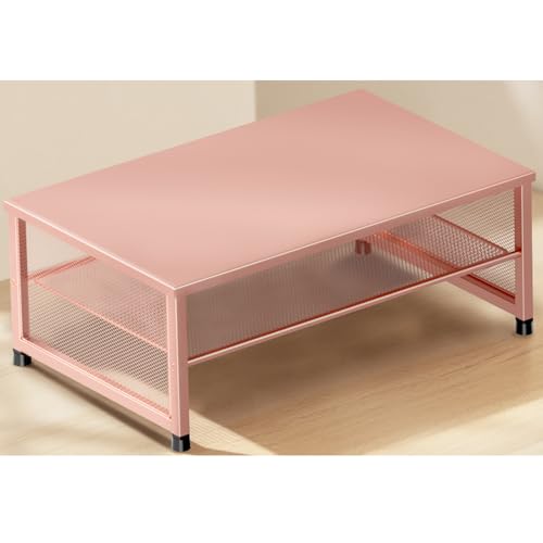 Image of ECOLOVI 2-Tier Computer Monitor Stand Riser, Printer & Laptop Stand, Office Desk Accessories, Workspace Desk Organizer for Home Office Supplies, Rose