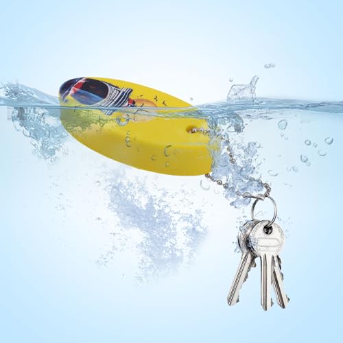 Image of Gosknor 4pcs Boat Key Floating Keychain, High Visibility Waterproof Floating Boat Key Chain Ring Sailing Ship Keyring Pendents Losing Prevention Accessories for Fishing Surfing Rafting Water Skiing