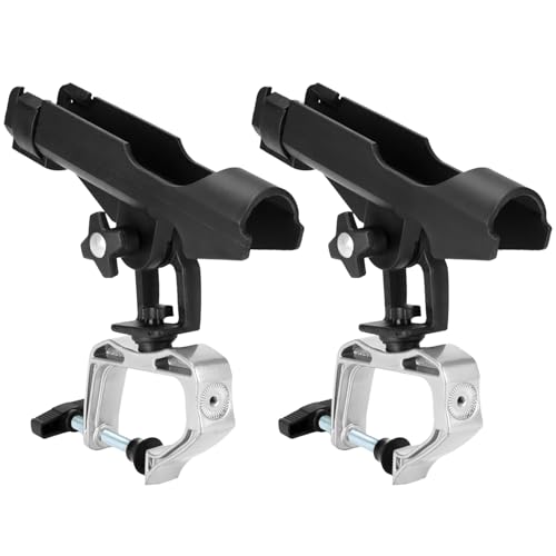 QWORK® Pack de 2 Porte-Cannes à pêche pour Bateaux, Bateaux de pêche, Kayaks - Porte-Cannes réglables à 360 degrés - Facile à Monter, Stable et...